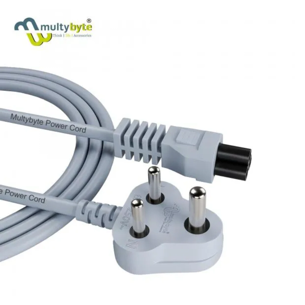 MULTYBYTE Laptop Power Cable 1.5M GREY (HEAVY) view 3